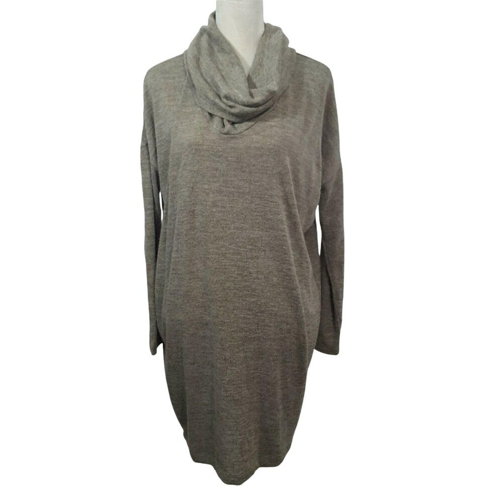 Old Navy Oversized Tunic Sweater Womens‎ Medium Light Brown Cowl Neck Casual